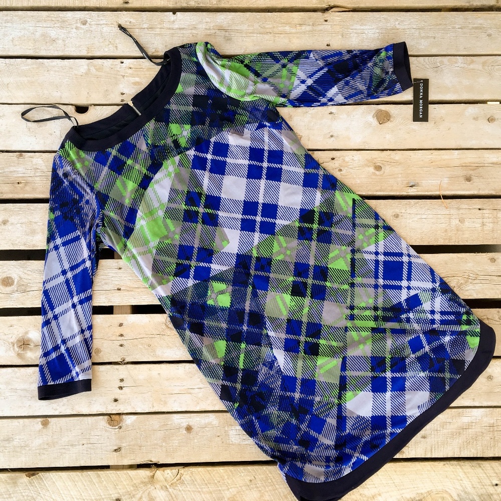 Donna Morgan Stitch Fix Geometric Blouson Dress 10 - Picture 2 of 6